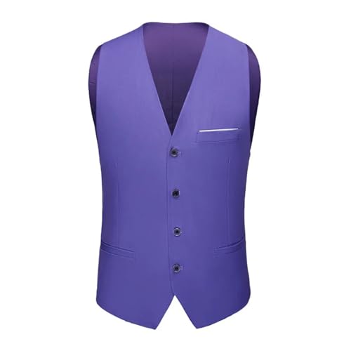 Hndudnff Men's Four Seasons Solid Color Business Casual Suit Vest Groom Wedding Party Vest4