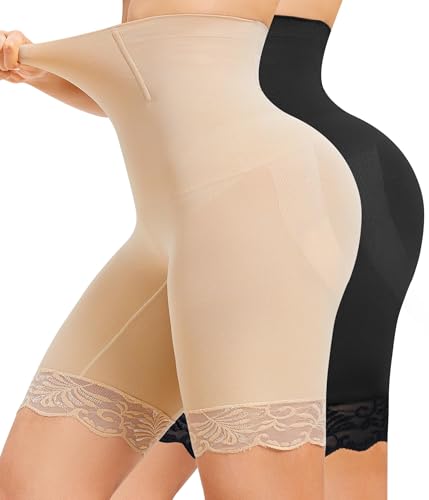 Image of Nebility Shapewear for Women Tummy Control High Waisted Body Shaper Shorts Thigh Slimmer Butt Lifter Panties Underwear