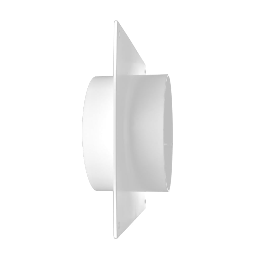 H&C VENT Conector de Brida para Ventilación 150mm con Válvula │ Conectores de Tubo PVC Flexible, Aluminio Manguera Conducto │ Placa de Pared │ Extractor Cocina Tubo Aire Acondicionado Secadora Rejilla