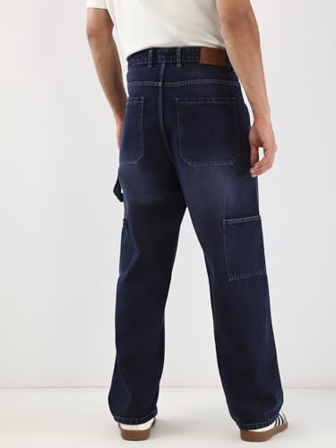 Image of Urbano Fashion Men's Loose Baggy Fit Cargo Carpenter Jeans with 6 Pockets Non-Stretchable