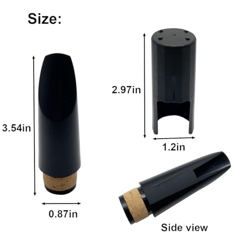 Missmore B Flat Clarinet Mouthpiece Kit with Ligature, Reed and Cap, Black - Thumbnail 4