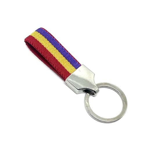 Movilear Llavero Original de Tela con Anilla de Acero Inoxidable Ideal para Personalizar Llaves, Bolso, Mochila Con Diseño de la Bandera Republicana República