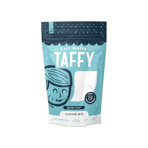 Taffy Shop Create a 14 ounce bag of Assorted Saltwater Taffy-Choose up to 3 Flavors of Gourmet Salt Water Taffy's (World's Best Taffy_ Share (14oz) Bag Cover