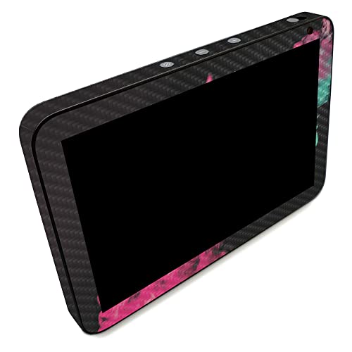 Image of MightySkins Carbon Fiber Skin Compatible with Amazon Echo Show 8 (Gen 2) - Magenta Smoke | Protective, Durable Textured Carbon Fiber Finish | Easy to Apply | Made in The USA