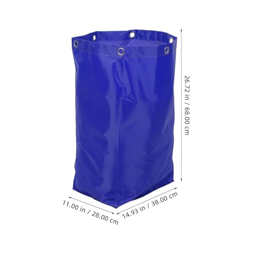 Bolsa para carrito de limpieza azul de lona resistente WOONEKY para recogida de residuos 3