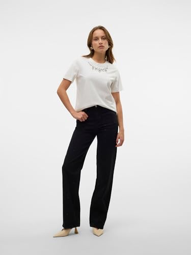 VERO MODA Damen VMTESSA HR Wide RHINES RA118 GA Weite Jeans, Black, 32 W/34 L – Ansicht 5