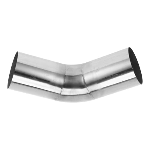 Motoforti 45 Degree Mandrel Exhaust Pipe DIY Custom Car Modified Exhaust Pipe Tubing Piping 57mm/2.25" OD 100mm/3.94" Length 304 Stainless Steel Silver Tone