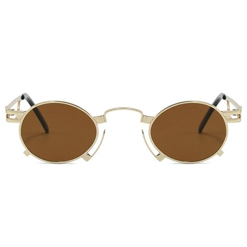 COTIA Small Round Sunglasses Men Women Retro Oval Metal Frame Personality Design Punk Style Sun Glasses Eyewear