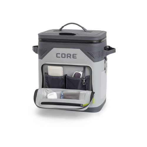 CORE Magnetic Leak Proof 36 Can Soft Cooler with Waterproof Zipper | Insulated Bag Portable Ice Chest Box | Best Soft Cooler for Food & Beverages for Tailgating, Car Camping, and Family Beach Picnics