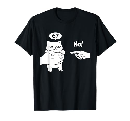 Stop Saying 67 Anti Six Seven Funny Cat Meme T-Shirt