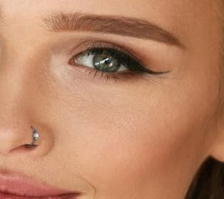 925 Sterling Silver White Opal Hoop Nose Ring – Tiny 24G 7mm Piercing for Women – Handmade Thin Silver Jewelry for Sensitive Skin – Small Elegant Dainty Hoop - Image 2