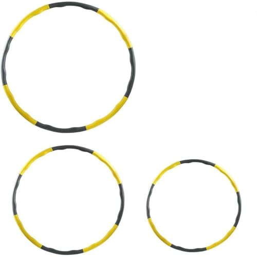 Cerceau hula hoop adulte unisexe Miss Smile jaune 8 segments pour fitness et sport