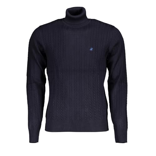 Pull col roulé Homme U.S. Grand Polo bleu chaud contre le froid