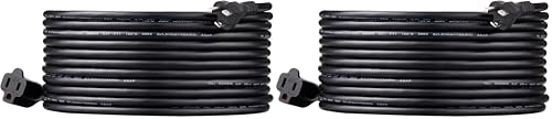 Image of Amazon Basics Extension Cord, 25 Ft, 3 Prong Outlet Extender, Indoor Power Cord, 13 Amps, 125V, Black (Pack of 2)