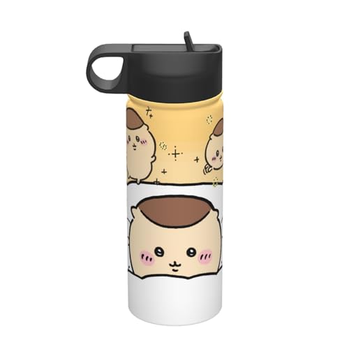 ステンレスカップ ちいかわ くりまんじゅう コーヒーカップ 車用 タンブラー かわいい 大容量 保温 保冷 真空断熱 蓋付き 水筒 ウォーターボトル 取っ手付き 持ち運びやすい スポーツ アウトドア オフィス 家庭用 車用 男女兼用 誕生日プレゼント 50