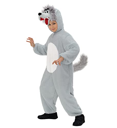 Widmann - Disfraz de lobo para niños, mono de peluche, disfraz de animales, disfraces, carnaval