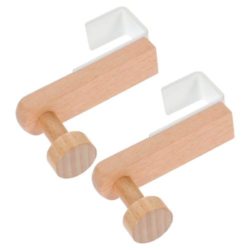 LAPYAPPE Ganchos para Puertas sin Perforación 2 Piezas, Gancho Metálico Madera de Hierro, Tamaño Compacto, Colgadores Multiusos para Dormitorio, Baño y Cocina, Ahorro Espacio y Fácil