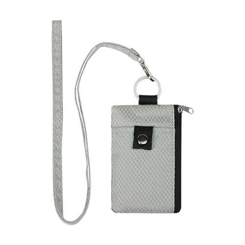Rfid Wallet for Men Women,Water Resistant Small Lanyard Wallet Keychain with Id Window and Zipper,Detachable Lightweight Durable Card Holder Wallet for Travel Sports Outdoor Coins Badge