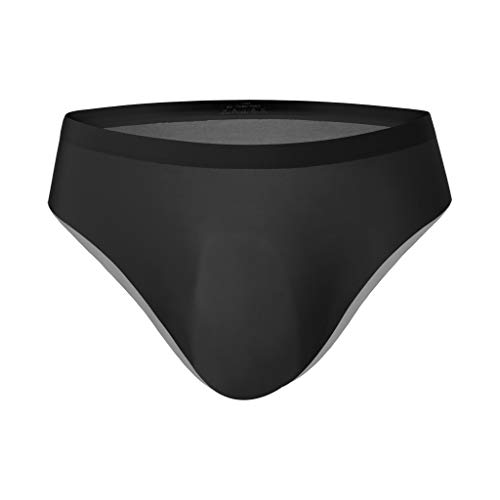 Men's Briefs Seamless Quick-Dry Supporter Athletic Wiking Regular Breathable Bikini Flex Classic Fit Fly Underpants Black