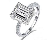 SUKKCCNO Jewelry 3 Carat CZ Engagement Rings Simulated Diamond Engagement Ring for Women Silver Wedding Jewelry (US code 9)