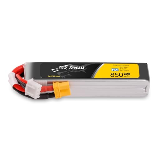 Tattu 850mAh 2S 7 6V 95C HV LiPo Long-Pack Akku mit XT30 Stecker für FPV Racing Drohnen Quadrocopter und H-Frame UAV