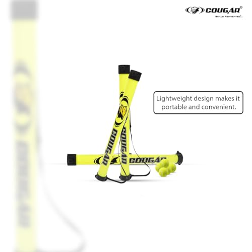 Image of COUGAR Tennis Ball Pickup Tube - 36 Inch Fluorescent Yellow PVC Tube Holds 15 Tennis Balls, Lightweight Ball Collector for Training Practice Sessions Coaching and Court Maintenance