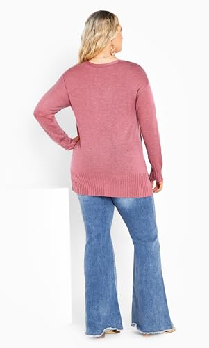 Image of AVENUE Women's Plus Size Clare V Neck Sweater
