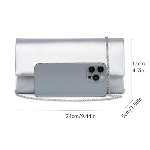 Image of DETARA Women Evening Bag Vegan Leather Clutch Purse Shoulder Crossbody Envelope Bag for Party Wedding Prom Bridal