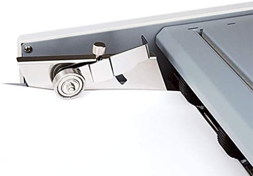 Close-up of the Formax FD 346 fold plate adjustment mechanism with a diagram showing different fold settings.