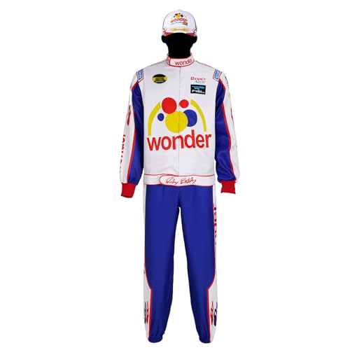 Qosivfey Mens Ricky Bobby Costume Talladega Nights Cosplay Racing Full Outfits Set(My20233-3,XL)