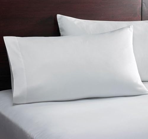 Classic Plain Cotton 300 TC Pillow Cover (18 Inchx28 Inch, White) - Set of 2