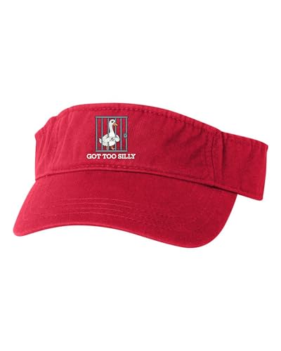 One Size Red Visor Silly Goose Got Too Silly and Got Arrested Funny Embroidered Visor Dad Hat