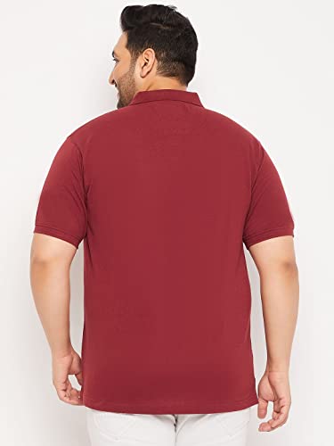 Image of Club York Men Cotton Blend Half Sleeve Polo Neck Solid Plus Size T-Shirt