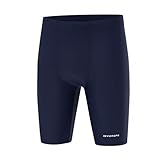 DEVOROPA Boys' Swim Jammers Youth Competitive Swim Team Suit Quick Dry Athletic Swimming Shorts UPF 50+ Navy L