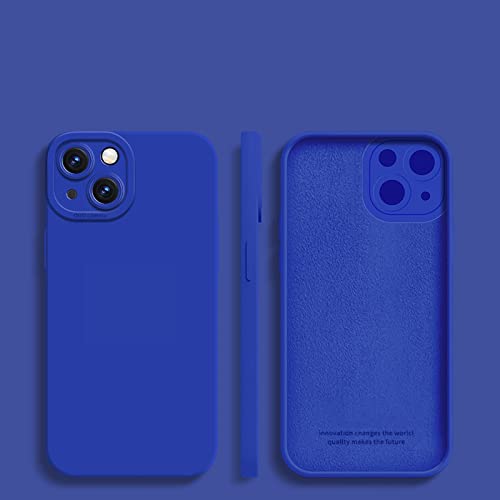 Coque iPhone 12 Mini antichoc en silicone liquide bleu à cadre carré surélevé