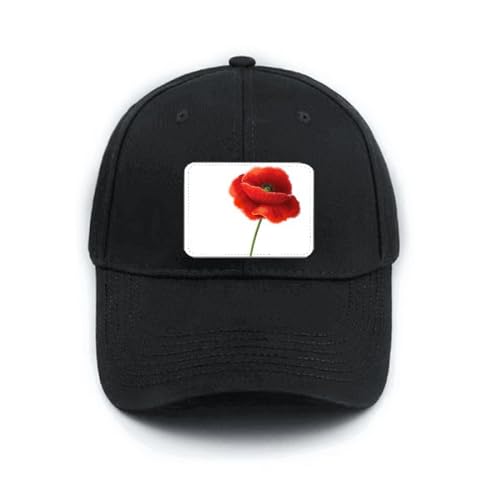 Casquette de baseball noire avec fleurs rouges, l'accessoire idéal pour vos sorties ensoleillées