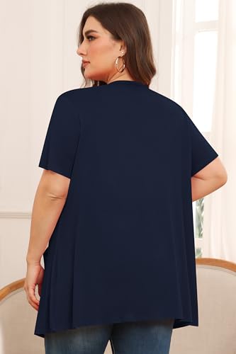 Image of TIANZHU Plus Size Cardigan for Women Lightweight Short Sleeve Summer Dressy Light Cardigan