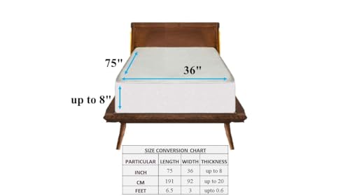 Image of Trance Cotton Feel Terry Ultra Soft Waterproof Mattress Protector | Breathable - Hypoallergenic Mattresses Cover (75x36 inch | 6.25x3 feet, White - Pack of 1)