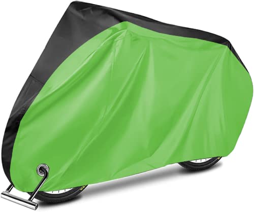 opamoo 自転車カバー 子供用 【24インチまで】 アウトドア 防水 - 自転車レインカバー 日光 UV防塵 防風 ロック穴付き マウンテンロードバイク用 収納袋付 (グリーン 子供用)