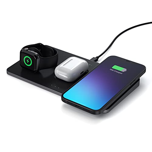SATECHI サテチ　3in1ワイアレス充電器 レビュー】Satechi 3-in-1 マグネット ワイヤレス 充電スタンド