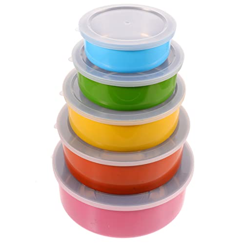 Set de 5 tazones de acero inoxidable con tapa miniatura 1