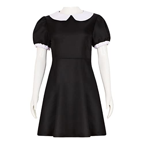 Addams Kostüm, Damen Mädchen Cosplay The Addams Family Kleider für Erwachsene Kinder Verkleiden Halloween Karneval Party Cover