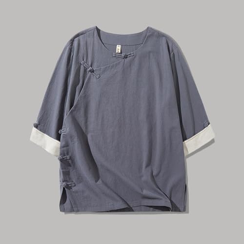 Chemise d'été coupe décontractée avec boutons grenouilles chinois originaux - 3
