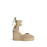 Cierre: Lazo CASTAÑER  Alpargata Pala Talon Chiara Color Sand ELABORADA EN Canvas con Cierre DE Lazo Y Altura DE 11 CM  Talla 39