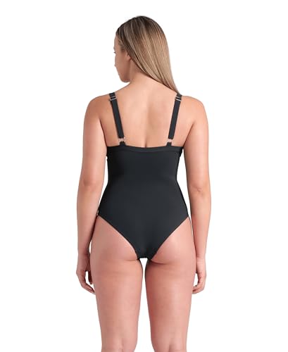 ARENA Women's Lara Shapewear Soft Curve Back C Cup One Piece Swimsuit Ladies Adjustable Shaping Tummy Control Swimwear Casual Beach Pool, Night Gray, Size 42 - image 2