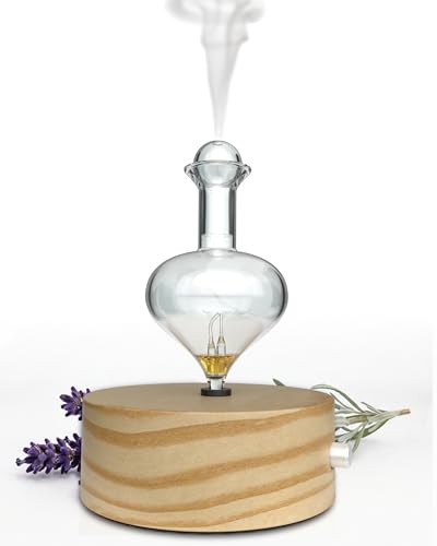 ArOmis Premium Glass Essential Oils Nebulizer - Waterless Diffuser for Aromatherapy - Handmade Oil Diffuser, Wooden Base, No Plastic, No Heat, No Battery, No LEDs - Solum Lux Eros