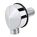 Niceminiwall Raccordo a gomito cromato per tubo doccia, valvola rotonda con attacco standard britannico/5,1 cm, per sistemi doccia a scomparsa e accessori immagine