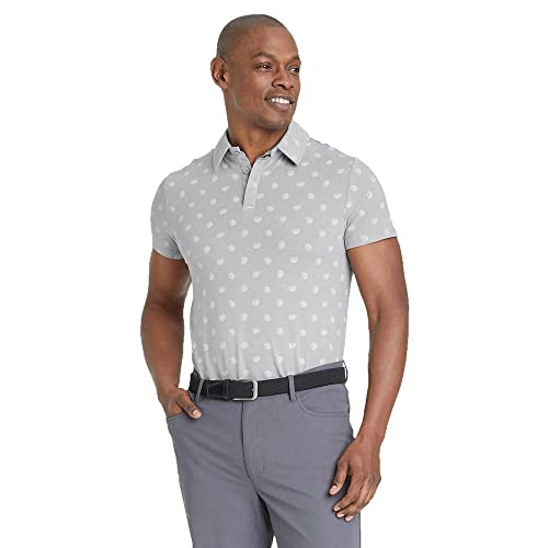All in Motion Men's Supima Cotton Printed Polo Shirt - (as1, Alpha, m, Regular, Regular, Gray)