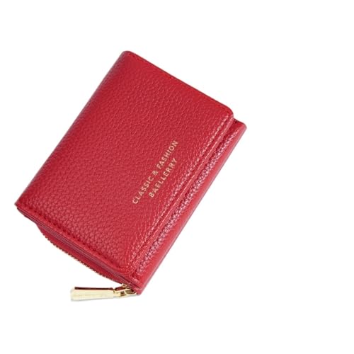 Porte-cartes multifonctionnel court en rouge idéal pour petits sacs