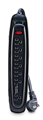 V7 SA0706B-8N6 7 Outlet 1200 Joules Surge Protector (6 feet, Black)